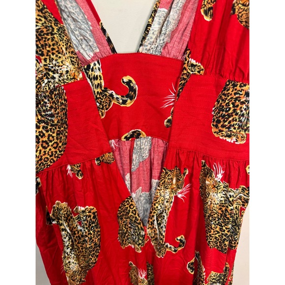Trashy Diva Candice Gwinn My Pet Leopard Maxi Dress Red Sz 6 NWT RETIRED PRINT - Picture 11 of 11